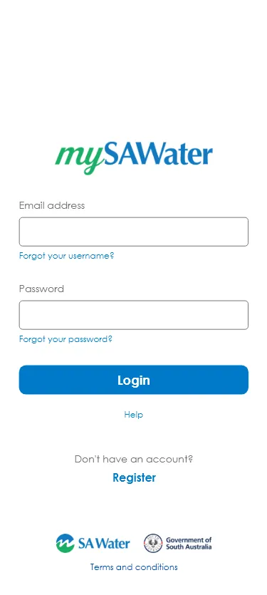 Log in to mySAWater.